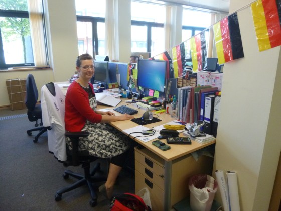 I bet you can't guess which football team she supports, oh wait....