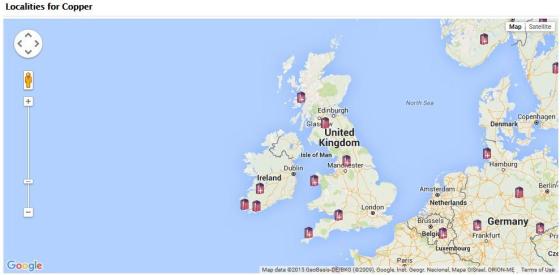 There are many locations you can find copper across the UK! Map is from the MinDat website.
