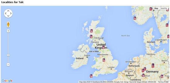 Locations you can find Talc in the UK according to the MinDat website