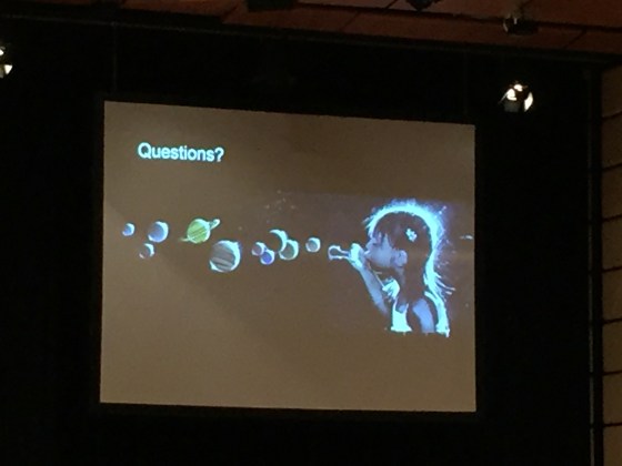 girl blowing planet bubbles NASA